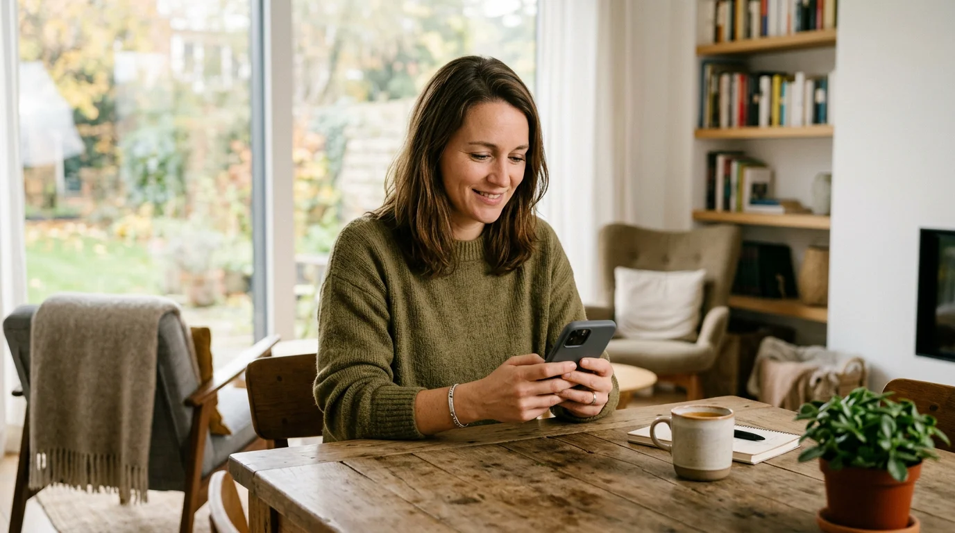 Personne réservant une consultation médicale en ligne sur son smartphone